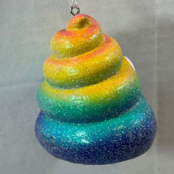 Hallmark Rainbow Sparkle Swirl Christmas Tree Hanging Ornament  2.75"x2.5" - Picture 7 of 10